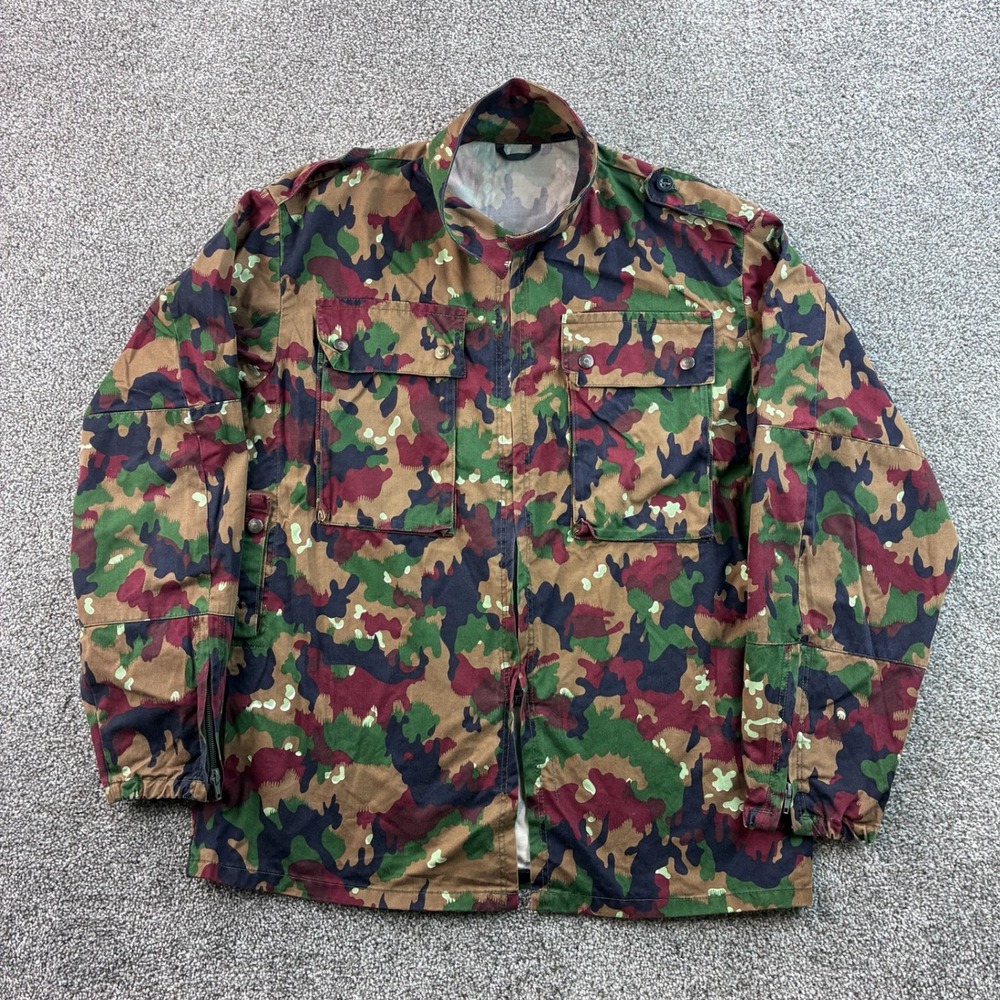 Vintage Swiss Military Alpenflage Field Jacket Mens XL Camo M70 M83 84/85